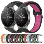 22mm Perforated Breathable Sports Silicone Watch Band - Image 2