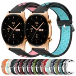 22mm Perforated Breathable Sports Silicone Watch Band - Image 2