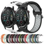 22mm Perforated Breathable Sports Silicone Watch Band - Image 2