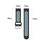 22mm Perforated Breathable Sports Silicone Watch Band - Image 7
