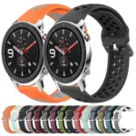 22mm Perforated Breathable Sports Silicone Watch Band - Image 2