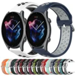 22mm Perforated Breathable Sports Silicone Watch Band - Image 2