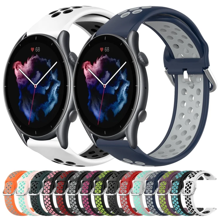 SYA002152304_B1.webp 22mm Perforated Breathable Sports Silicone Watch Band - Image 2