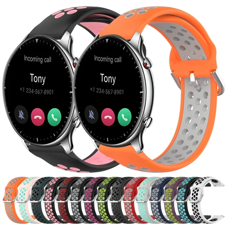 SYA002152306_B1.webp 22mm Perforated Breathable Sports Silicone Watch Band - Image 2