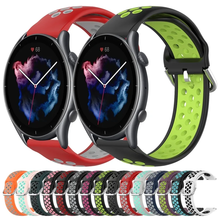 SYA002152307_B1.webp 22mm Perforated Breathable Sports Silicone Watch Band - Image 2