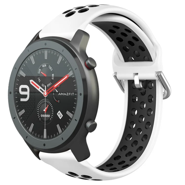 22mm Perforated Breathable Sports Silicone Watch Band