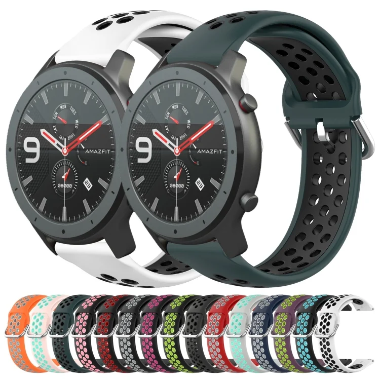 SYA002152308_B1.webp 22mm Perforated Breathable Sports Silicone Watch Band - Image 2