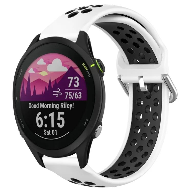 22mm Perforated Breathable Sports Silicone Watch Band