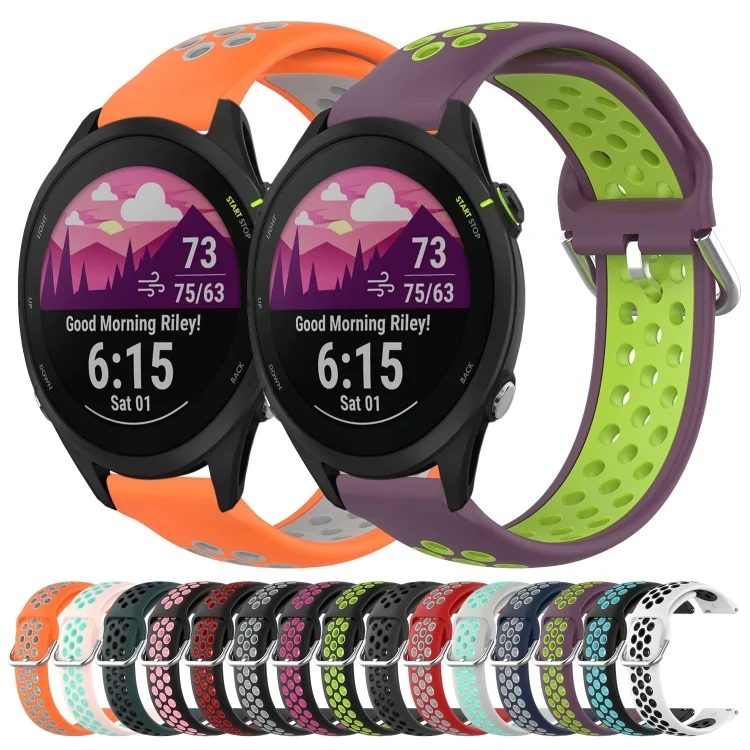 SYA002152503_B1.webp 22mm Perforated Breathable Sports Silicone Watch Band - Image 2