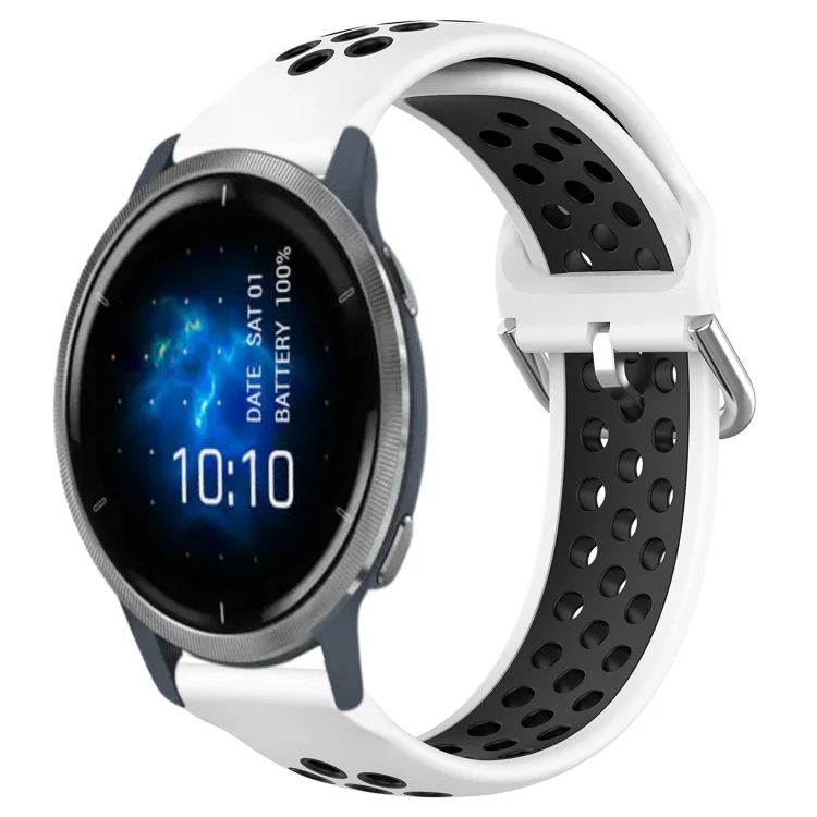 22mm Perforated Breathable Sports Silicone Watch Band