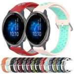 22mm Perforated Breathable Sports Silicone Watch Band - Image 2