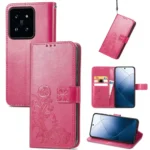 Four-leaf Clasp Embossed Leather Phone Case, For Xiaomi 14, For Xiaomi Redmi Note 13 5G, For Xiaomi Redmi Note 13 Pro+, For Xiaomi Poco X5 Pro