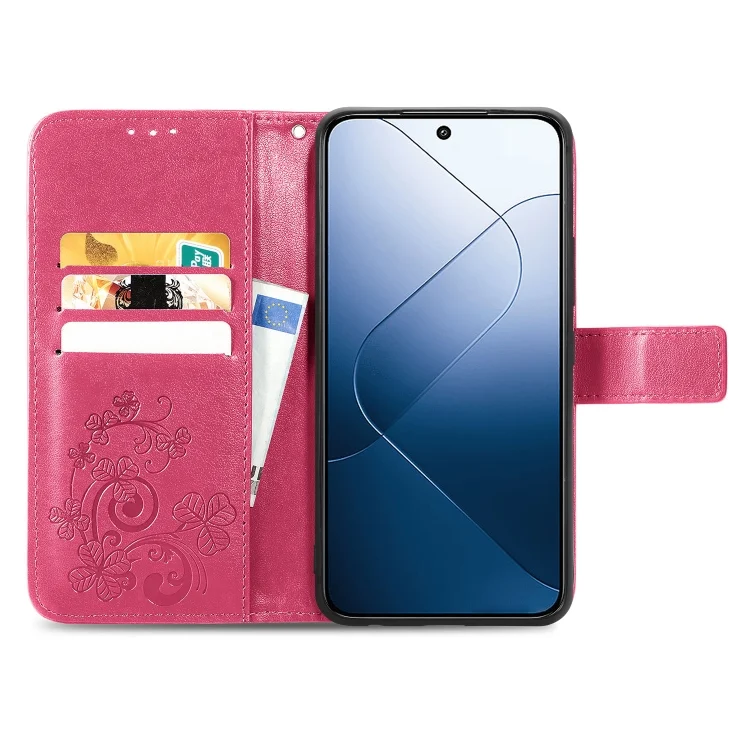 SYA002160406A_2.webp Four-leaf Clasp Embossed Leather Phone Case, For Xiaomi 14, For Xiaomi Redmi Note 13 5G, For Xiaomi Redmi Note 13 Pro+, For Xiaomi Poco X5 Pro - Image 4