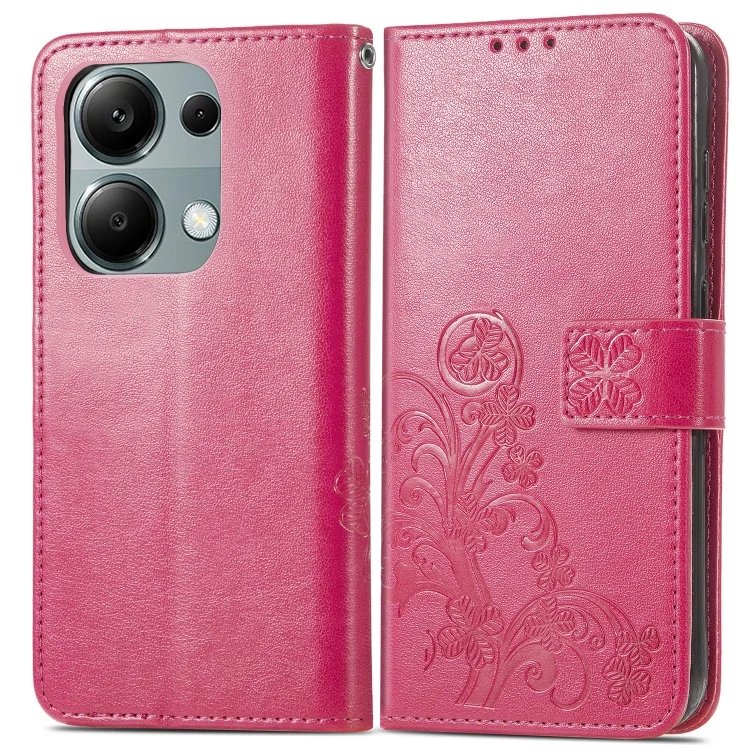SYA002160409A_1.webp Four-leaf Clasp Embossed Leather Phone Case, For Xiaomi Redmi  Note 13 Pro 4G, For Xiaomi Redmi Note 13 4G, For Xiaomi Redmi K70E, For Xiaomi 14 Pro - Image 3