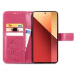 Four-leaf Clasp Embossed Leather Phone Case, For Xiaomi Redmi  Note 13 Pro 4G, For Xiaomi Redmi Note 13 4G, For Xiaomi Redmi K70E, For Xiaomi 14 Pro - Image 4