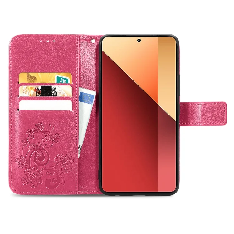 SYA002160409A_2.webp Four-leaf Clasp Embossed Leather Phone Case, For Xiaomi Redmi  Note 13 Pro 4G, For Xiaomi Redmi Note 13 4G, For Xiaomi Redmi K70E, For Xiaomi 14 Pro - Image 4