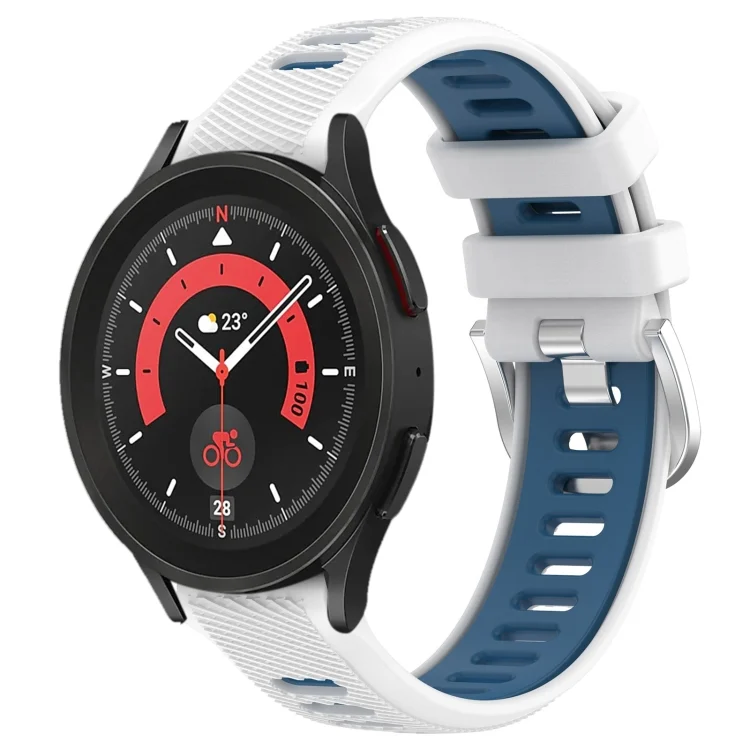 20mm Sports Two-Color Steel Buckle Silicone Watch Band