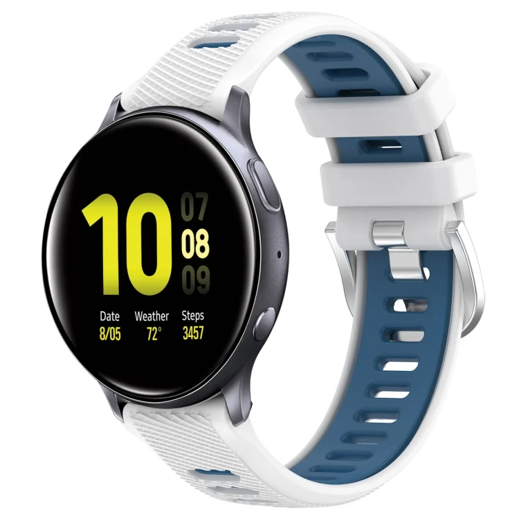 20mm Sports Two-Color Steel Buckle Silicone Watch Band