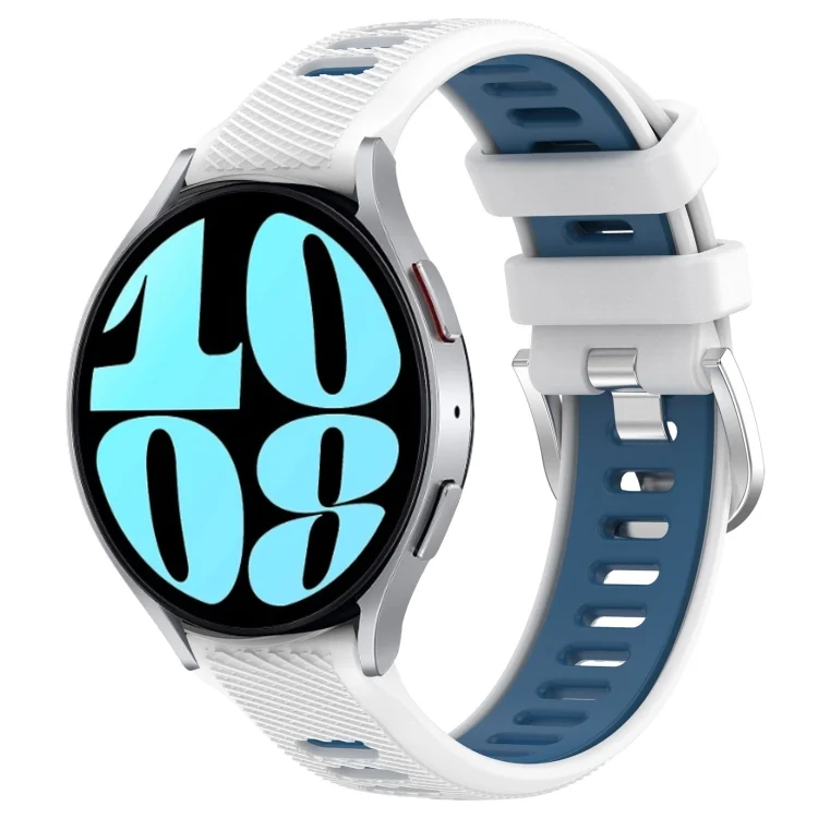 20mm Sports Two-Color Steel Buckle Silicone Watch Band