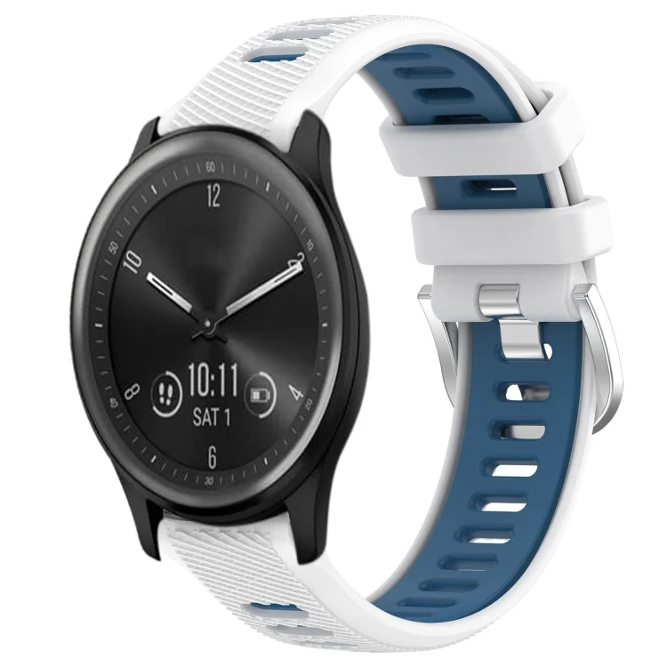 20mm Sports Two-Color Steel Buckle Silicone Watch Band