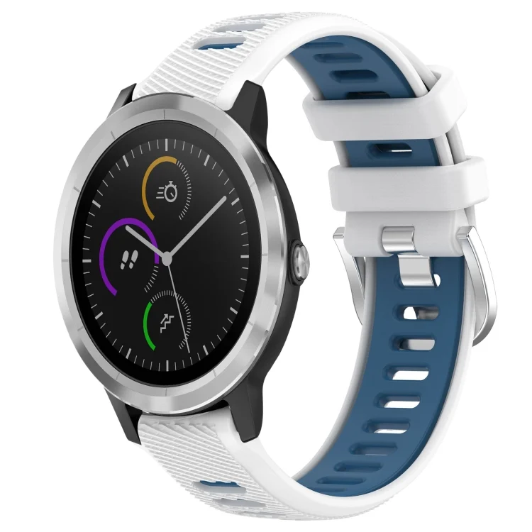 20mm Sports Two-Color Steel Buckle Silicone Watch Band