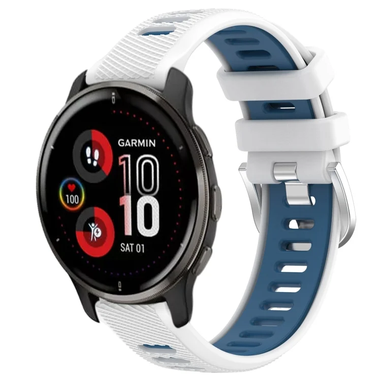 20mm Sports Two-Color Steel Buckle Silicone Watch Band