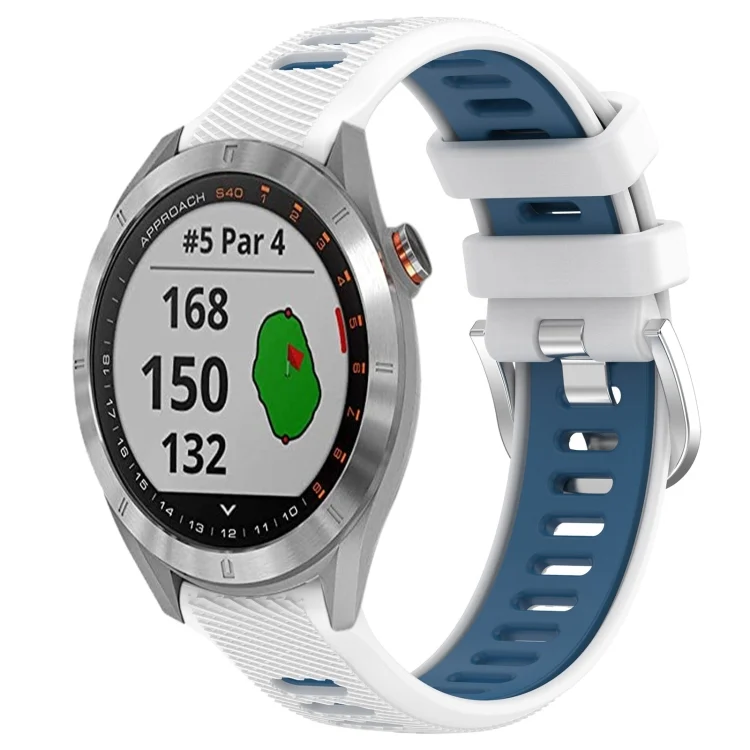 20mm Sports Two-Color Steel Buckle Silicone Watch Band