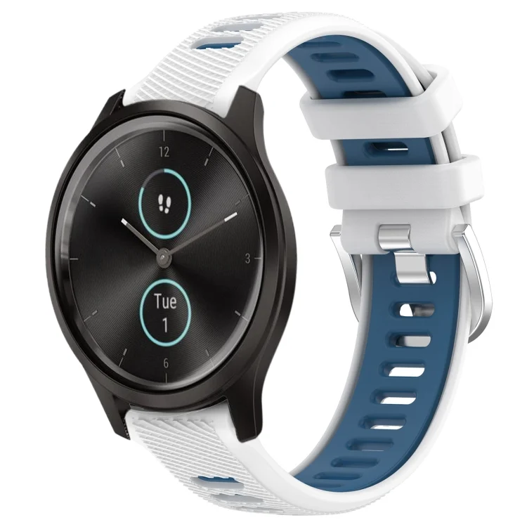 20mm Sports Two-Color Steel Buckle Silicone Watch Band
