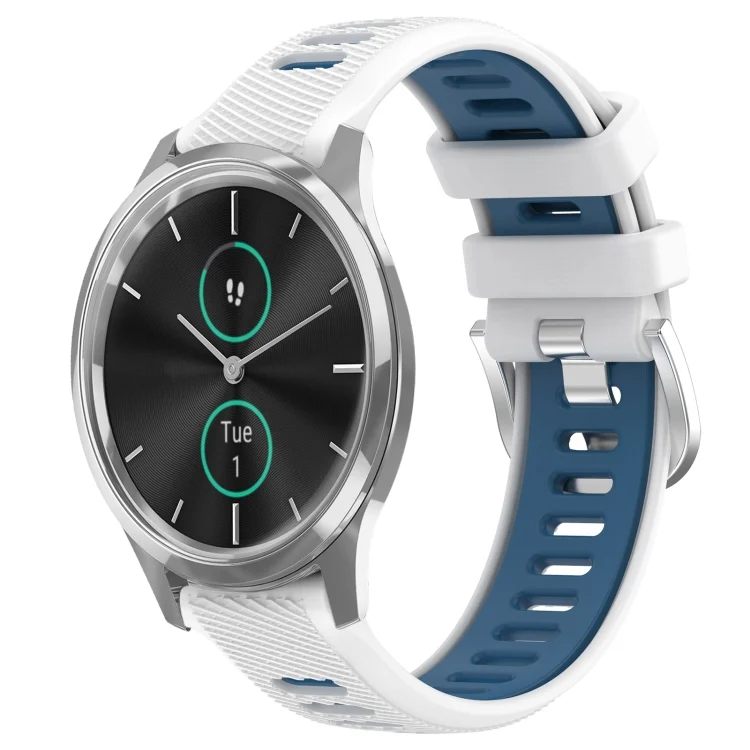 20mm Sports Two-Color Steel Buckle Silicone Watch Band