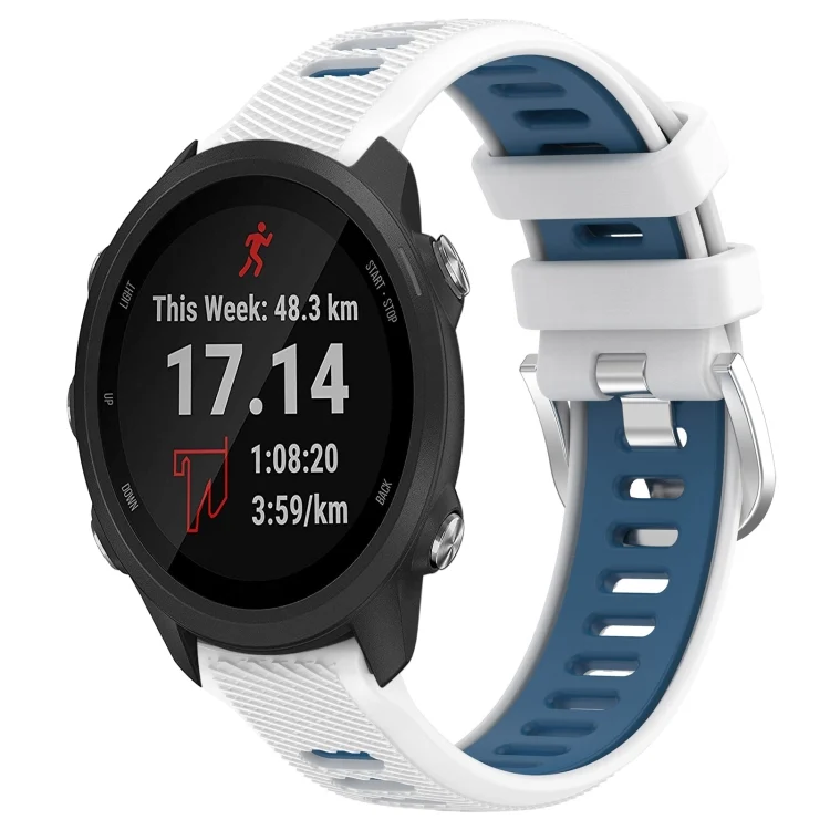 20mm Sports Two-Color Steel Buckle Silicone Watch Band