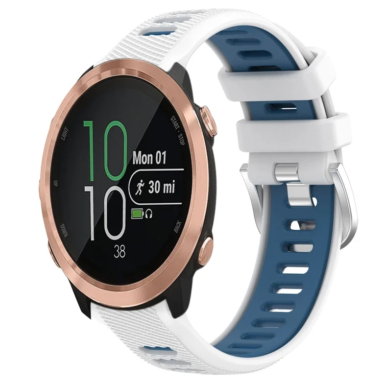 20mm Sports Two-Color Steel Buckle Silicone Watch Band