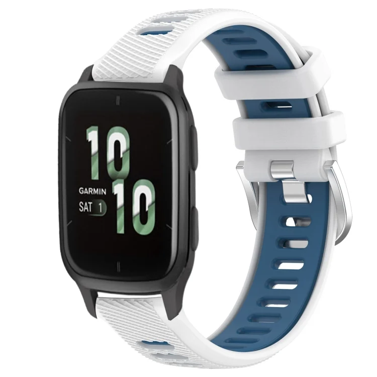 20mm Sports Two-Color Steel Buckle Silicone Watch Band