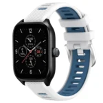 20mm Cross Texture Two Color Silicone Steel Buckle Watch Band