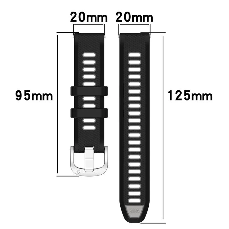 SYA002190001_B6.webp 20mm Cross Texture Two Color Silicone Steel Buckle Watch Band - Image 7