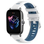 20mm Cross Texture Two Color Silicone Steel Buckle Watch Band