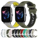 20mm Cross Texture Two Color Silicone Steel Buckle Watch Band - Image 2