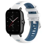 20mm Cross Texture Two Color Silicone Steel Buckle Watch Band