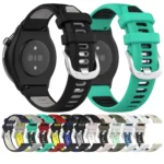 20mm Cross Texture Two Color Silicone Steel Buckle Watch Band - Image 3