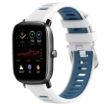 20mm Cross Texture Two Color Silicone Steel Buckle Watch Band