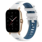 20mm Cross Texture Two Color Silicone Steel Buckle Watch Band