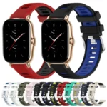 20mm Cross Texture Two Color Silicone Steel Buckle Watch Band - Image 2
