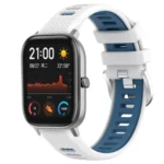 20mm Cross Texture Two Color Silicone Steel Buckle Watch Band