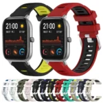 20mm Cross Texture Two Color Silicone Steel Buckle Watch Band - Image 2