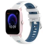 20mm Cross Texture Two Color Silicone Steel Buckle Watch Band