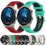 20mm Sports Two-Color Steel Buckle Silicone Watch Band - Image 2