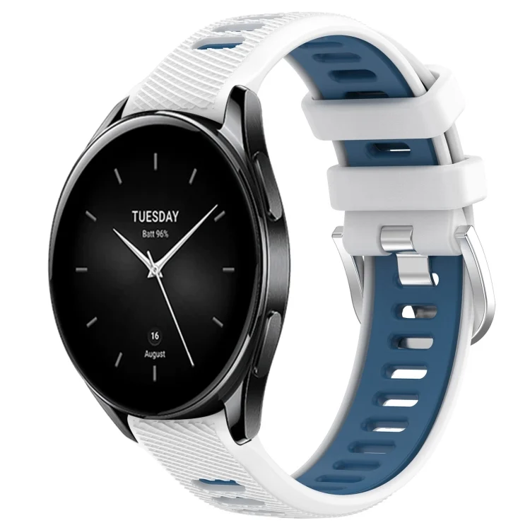 22mm Sports Two-Color Steel Buckle Silicone Watch Band