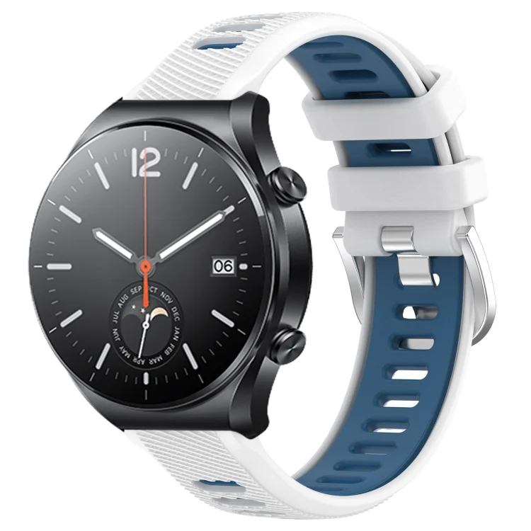 22mm Sports Two-Color Steel Buckle Silicone Watch Band
