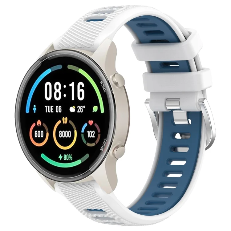 22mm Sports Two-Color Steel Buckle Silicone Watch Band