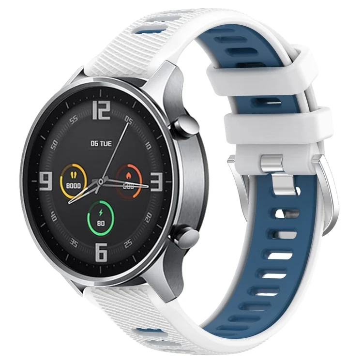 22mm Sports Two-Color Steel Buckle Silicone Watch Band