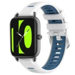 22mm Sports Two-Color Steel Buckle Silicone Watch Band